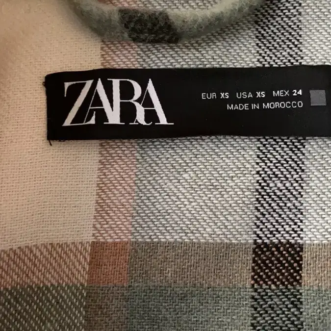 ZARA 패치 포켓 체크 오버 셔츠(새제품)