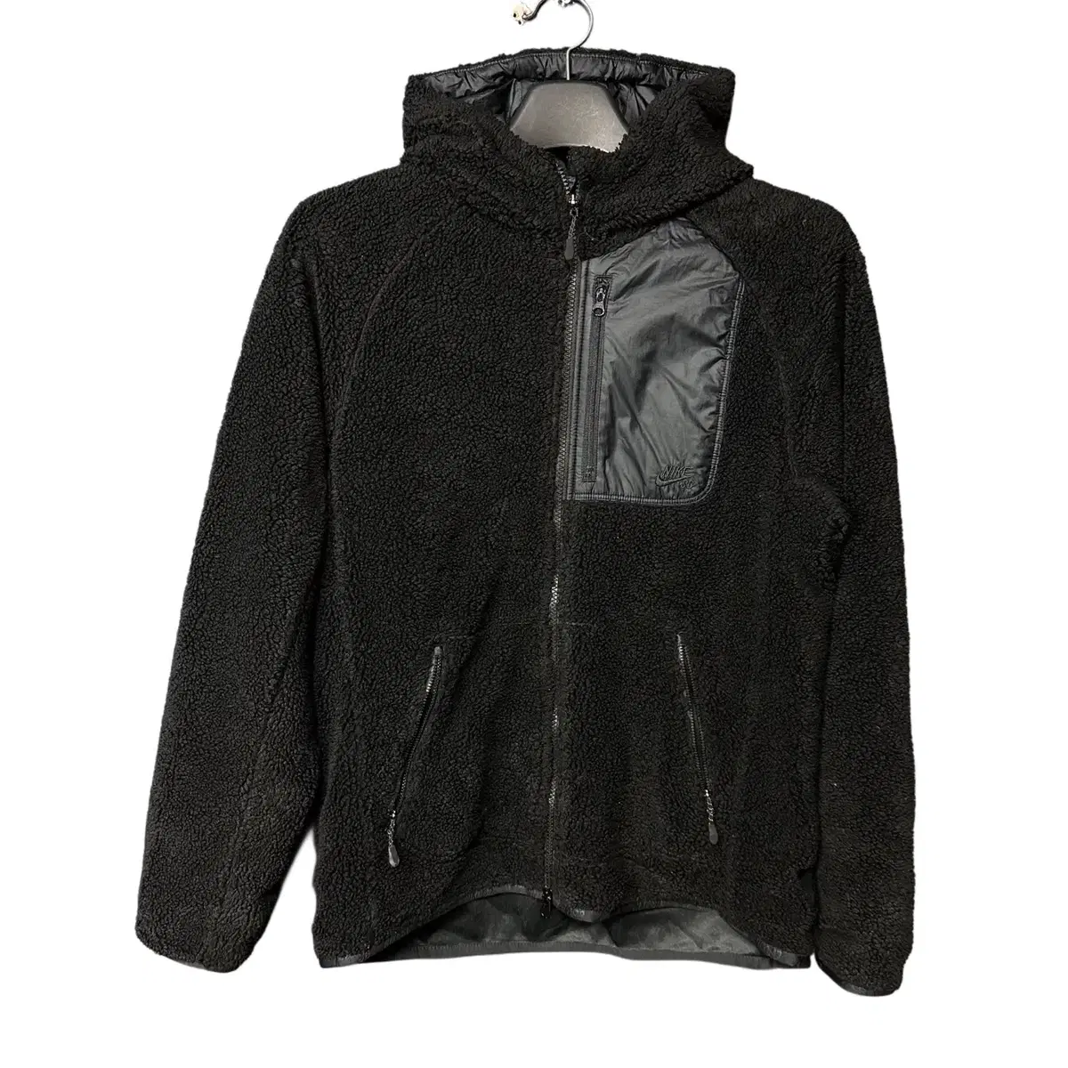 S Nike SB Black Sherpa Fleece Hooded Jacket