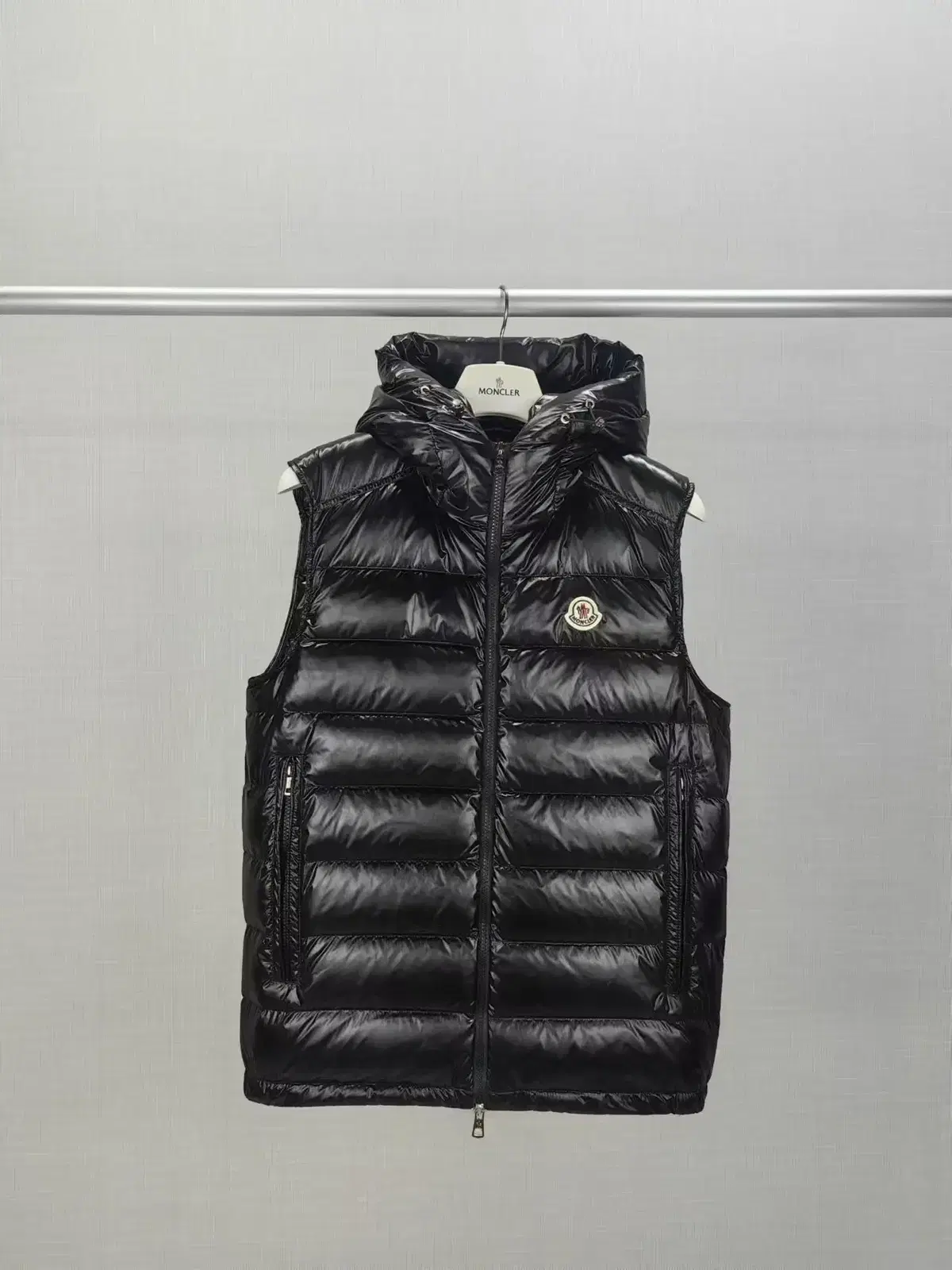 Men's Black Hooded Down Vest Padded Jo from Moncler