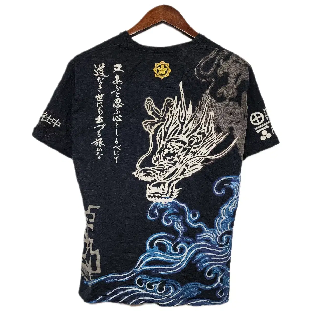 Oriental Japanese Dragon Printed Embroidered Vahn Vahn Tee