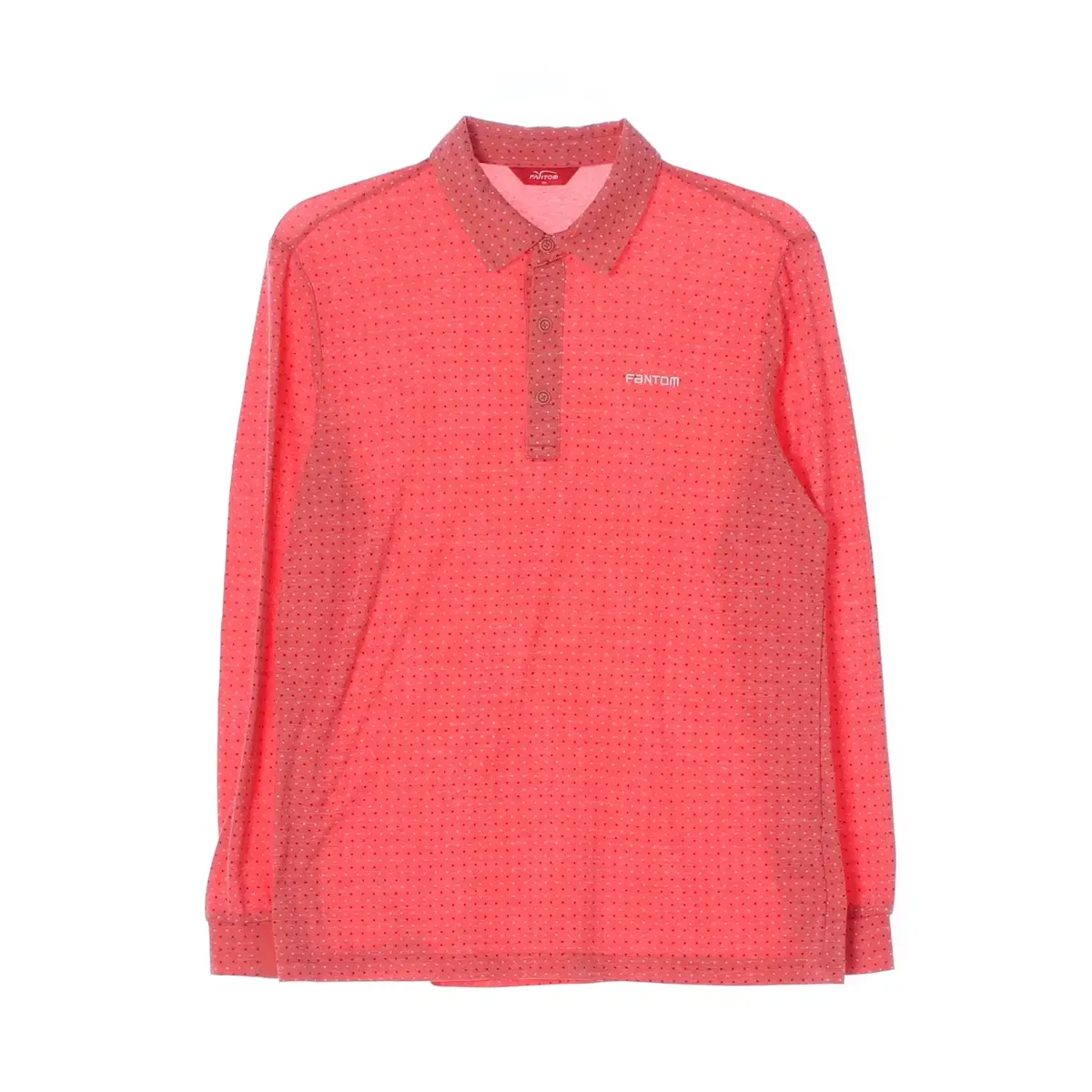 [M]Phantom Red Long Sleeve Polo kara Golf T-Shirt