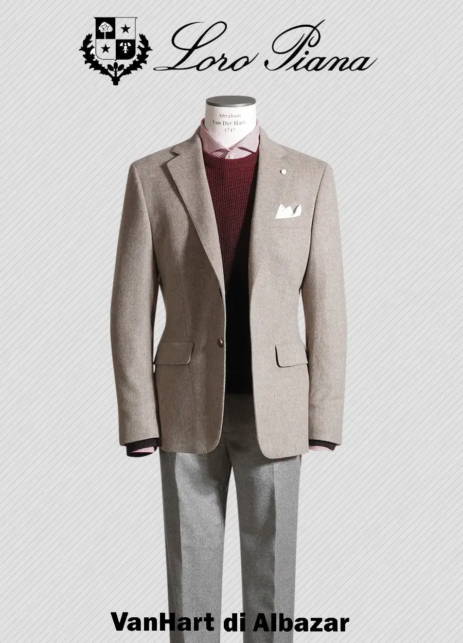 Vahn Hart Di Alvaja/Italy Loro Piana Doskin wool and beige blazer/100