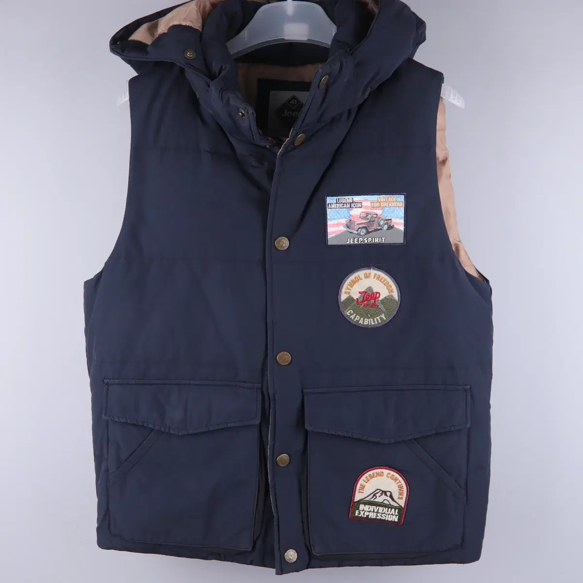 Zippered padded vest with waffen trim (L)