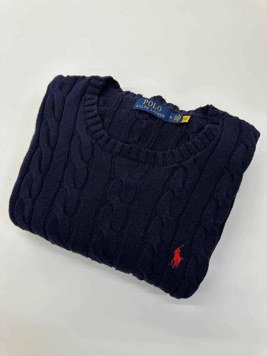 Polo Polo ralph lauren QR label navy cable knit