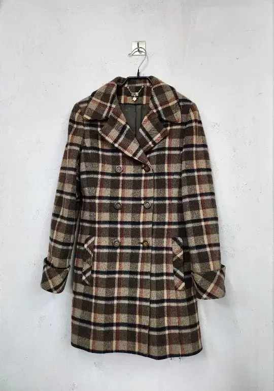 SI Wool Check Double-button Half-Coat 55