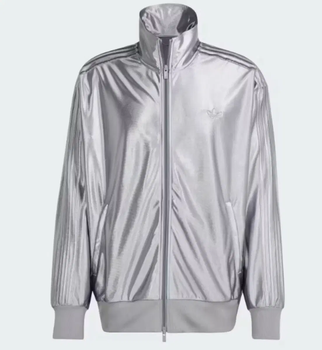 Adidas Firebird Silver Track Top Oversized