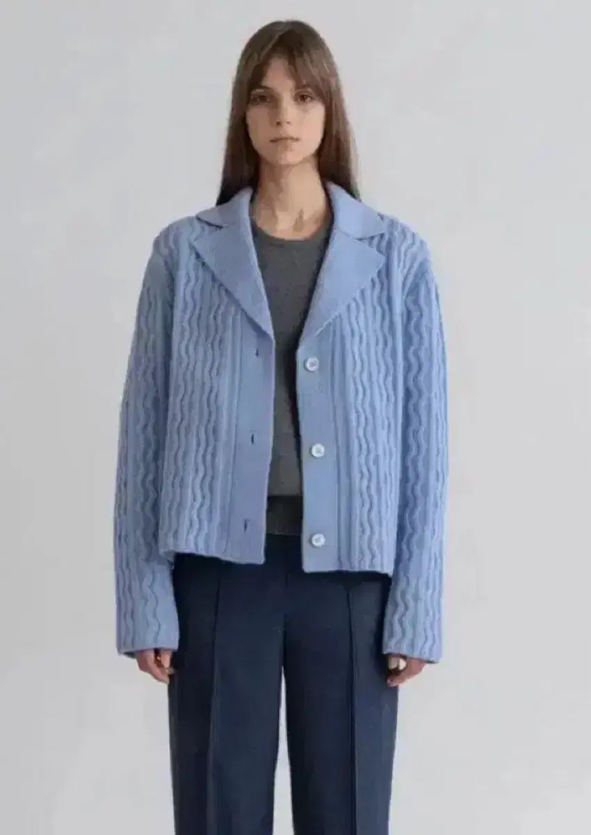 [New] Mundal Flow Cashmere Merino Wool Cardigan Sky Blue