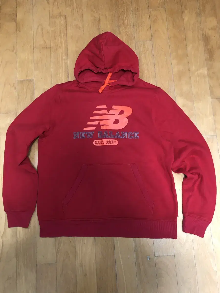 New Balance 1906 Logo Red Hoodie 100% Cotton