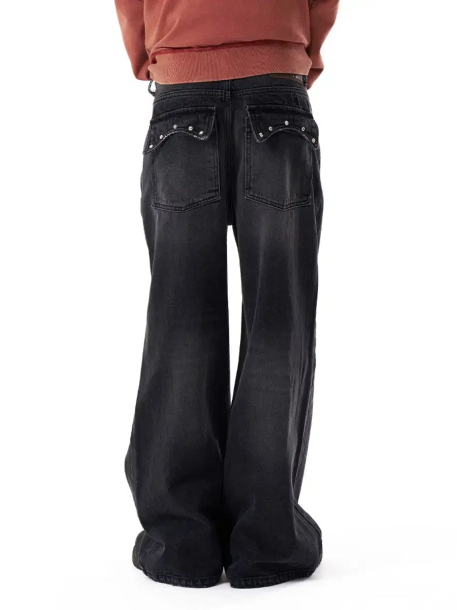 AAKAM Multi-studded Denim Pants Black 3 sizes