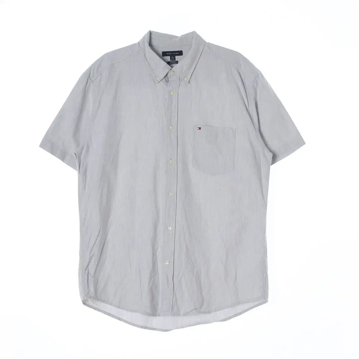 [XL]Tommy Hilfiger Light Gray Short Sleeve Pocketed Shirt