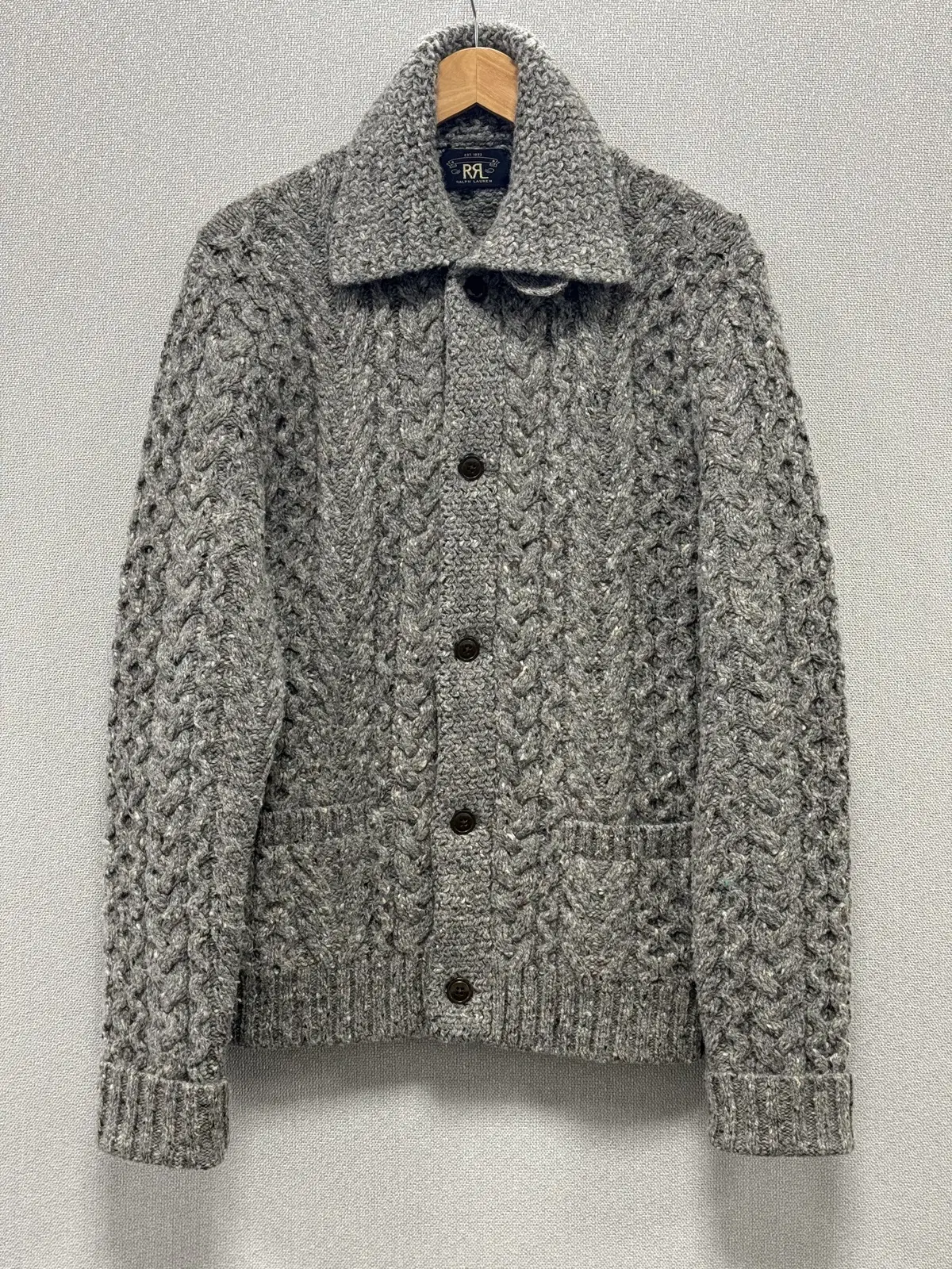 RRL Aran Knit Shawl Cardigan / L