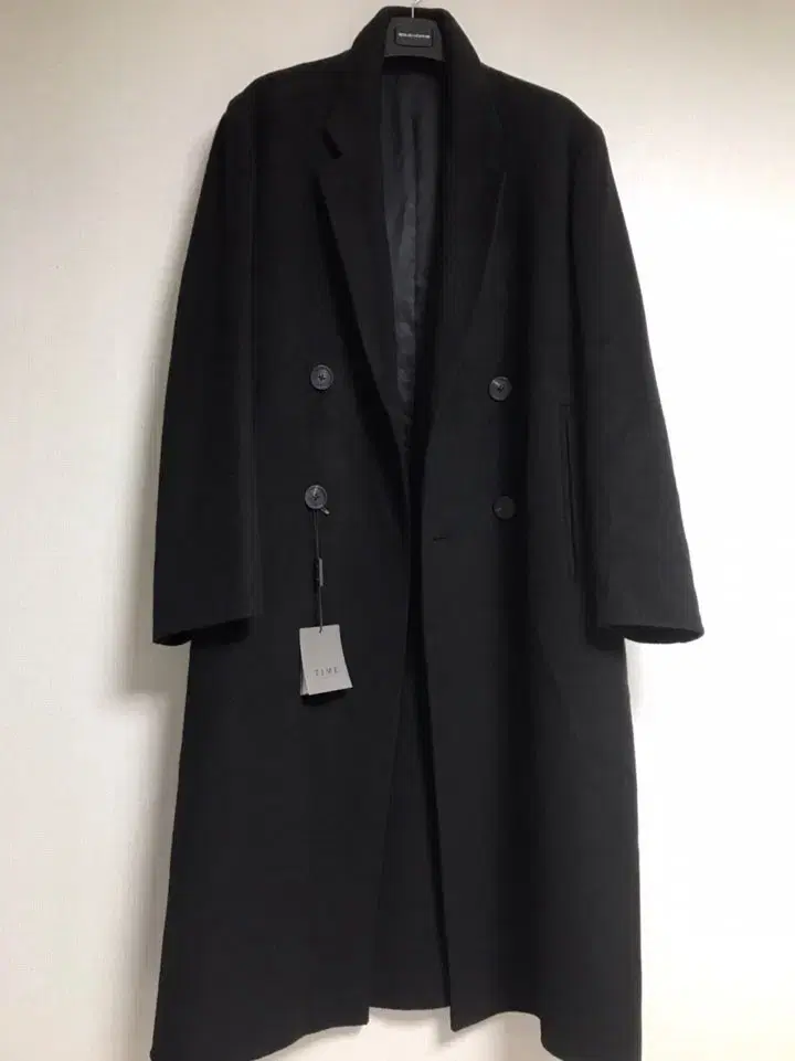 (NEW) Time Homme TIME HOMME Black double coat loose fit