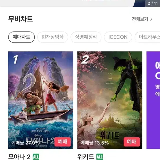 CGV 예매권 2인 1.6만원 1인 8천 11/30 이번달까지 관람