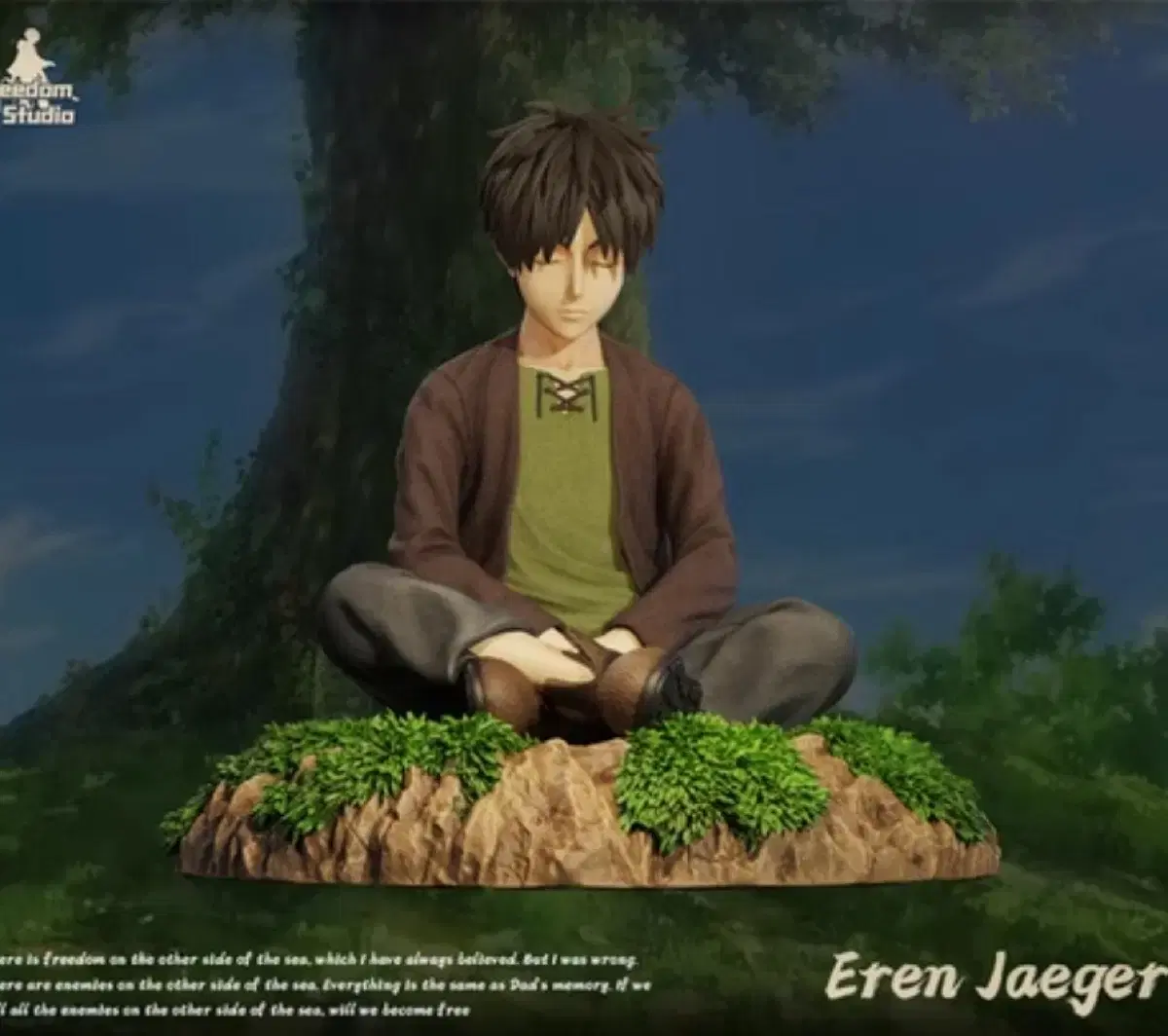 Unsealed FREEDOM Eren Jaeger Childhood Attack on Titan Resin Figure for Sale