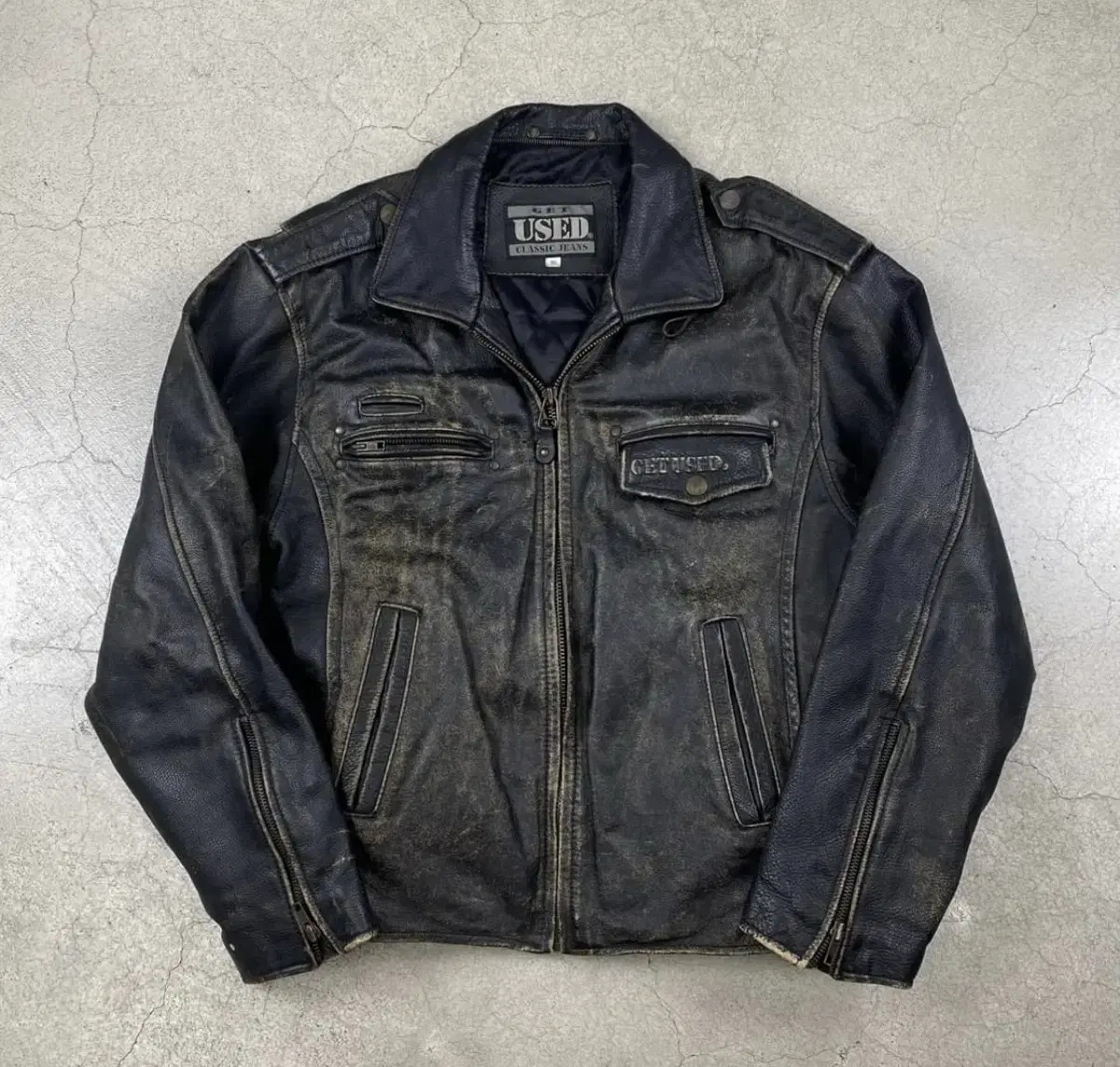 GetUsed Big Logo Cowhide Leather Jacket (95)