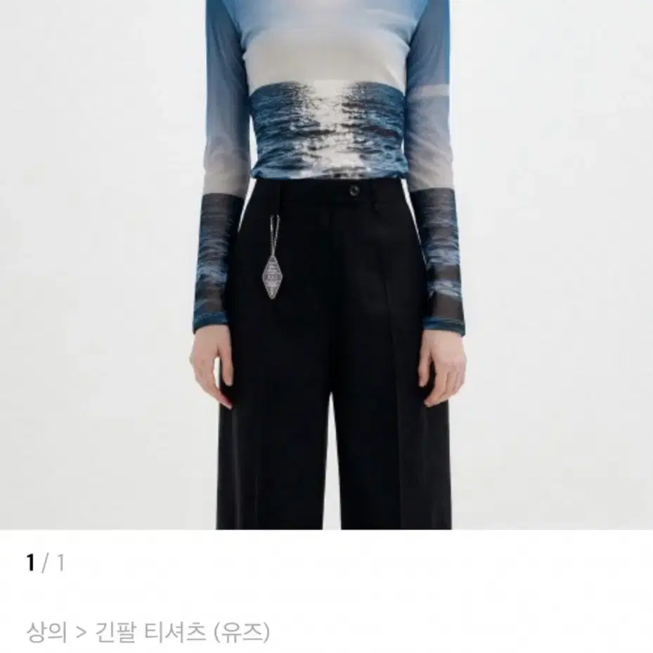 유즈 mesh full print t-shirt blue