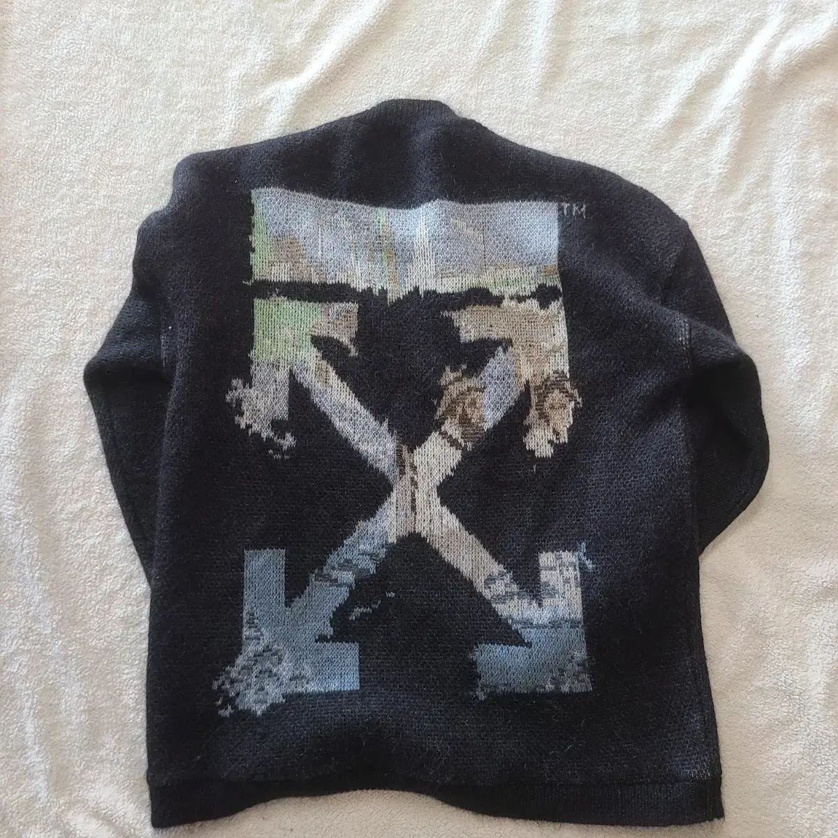 (XL) Off-White Emulsified Mohair Knit