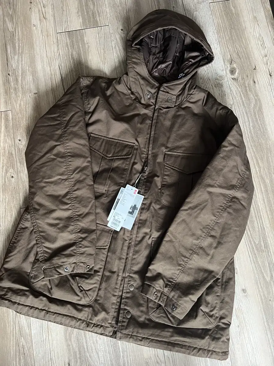 (XL) Uniqlo Anga PuffTech Utility Jacket Brown