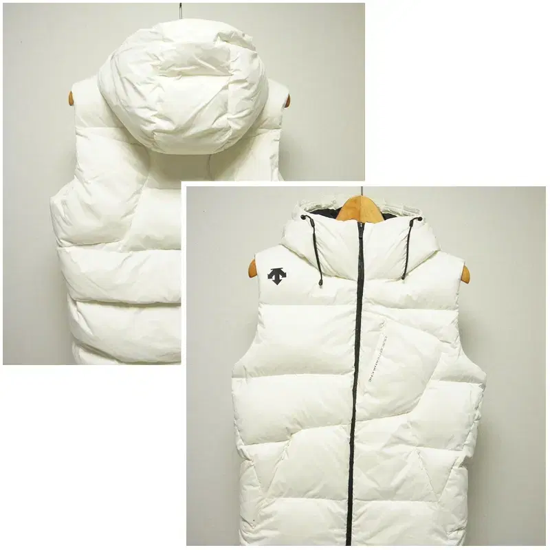 Descent white down hooded padded vest for Men95