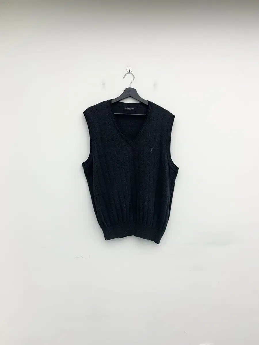 Yves Saint Laurent Pour Homme Charcoal gray knit vest