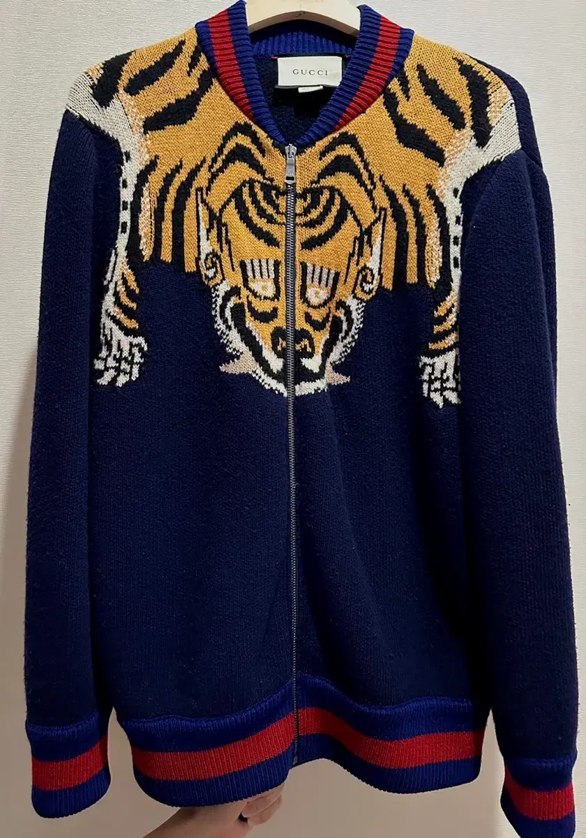 구찌-Gucci -Wool Knitted Jacket With Tiger