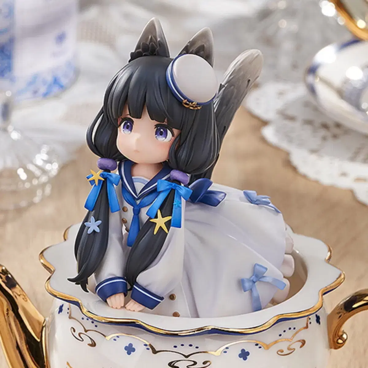 Ribose Tea Time Cat Cowcat Bishoujo Figure