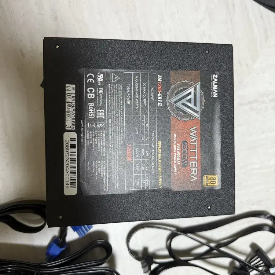 잘만 WATTTERA 1200W 80PLUS GOLD 파워 판매해요