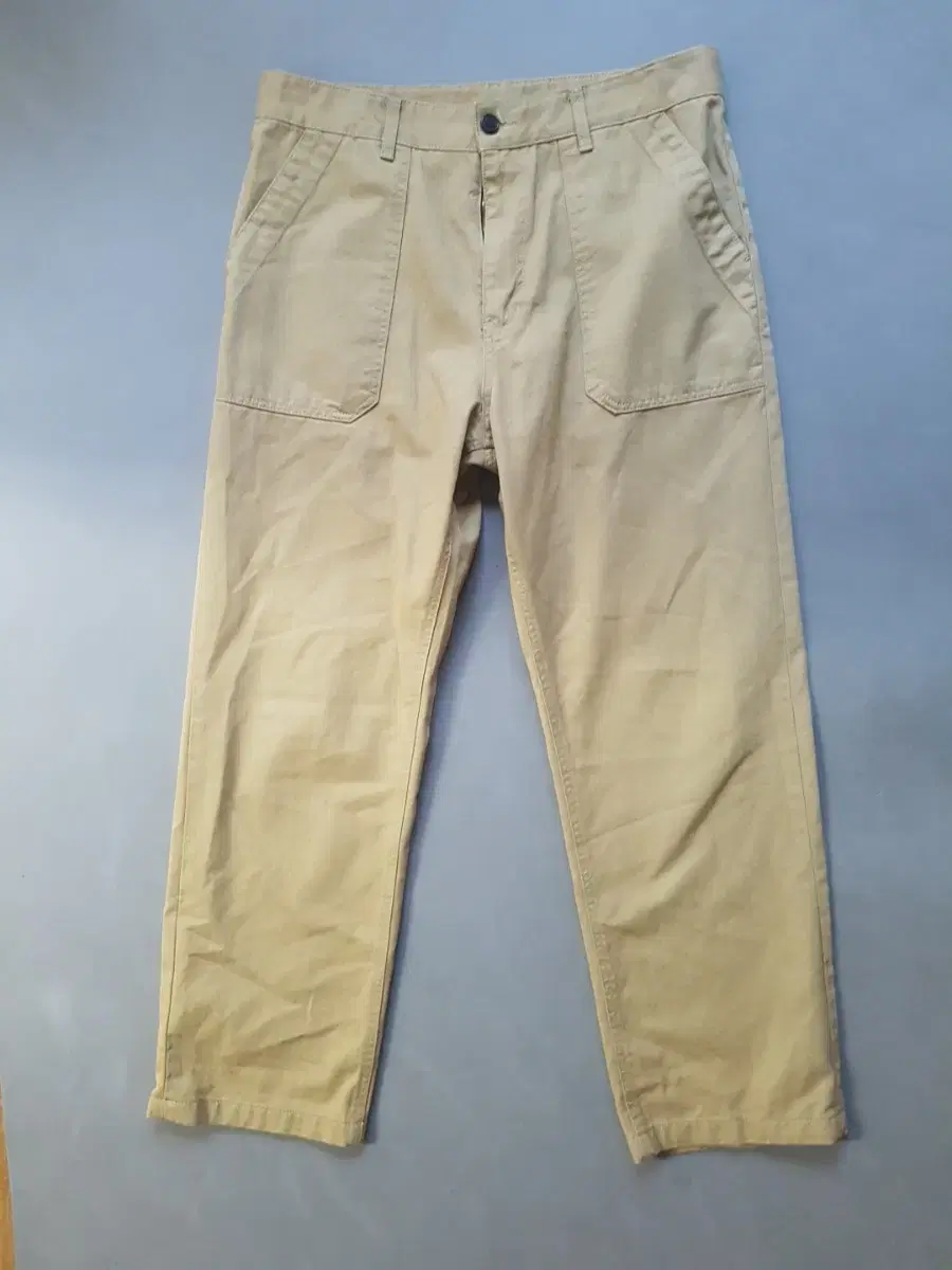 [L] Uniform Bridge Puttyg Regular Fit Cotton Pants Beige 32