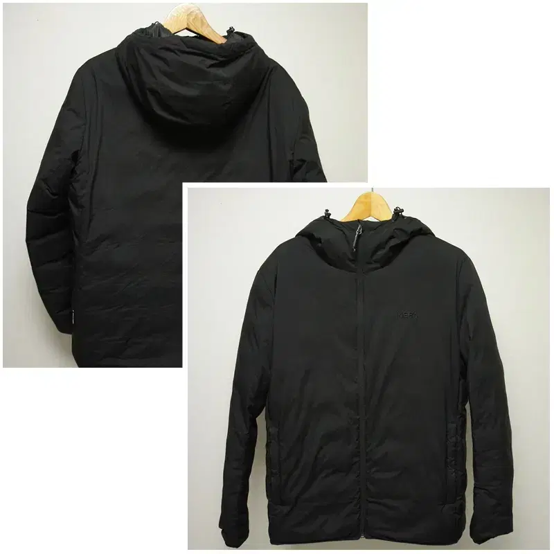 Nepa Solid Black Hooded Padded Jumper Men105