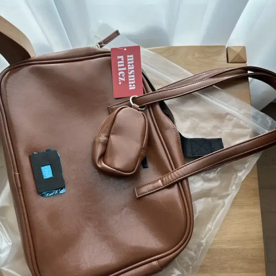 마스마룰스 leather pouch shoulder bag brown