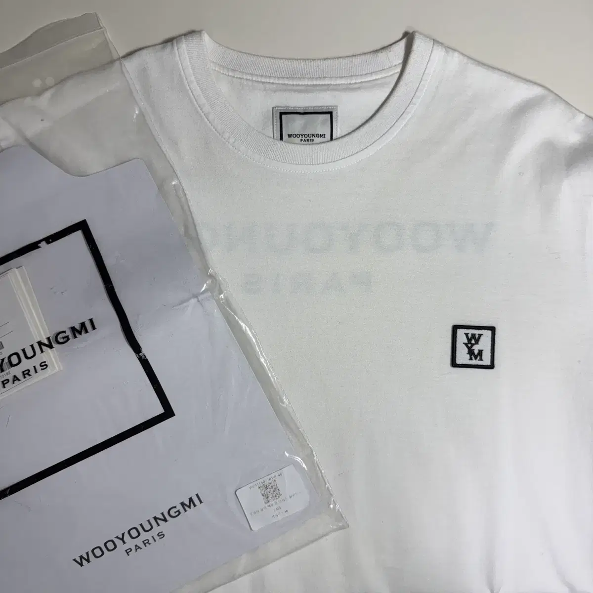 Wooyoung Mi Cotton Back Logo Short Sleeve T-Shirt White (size 46)