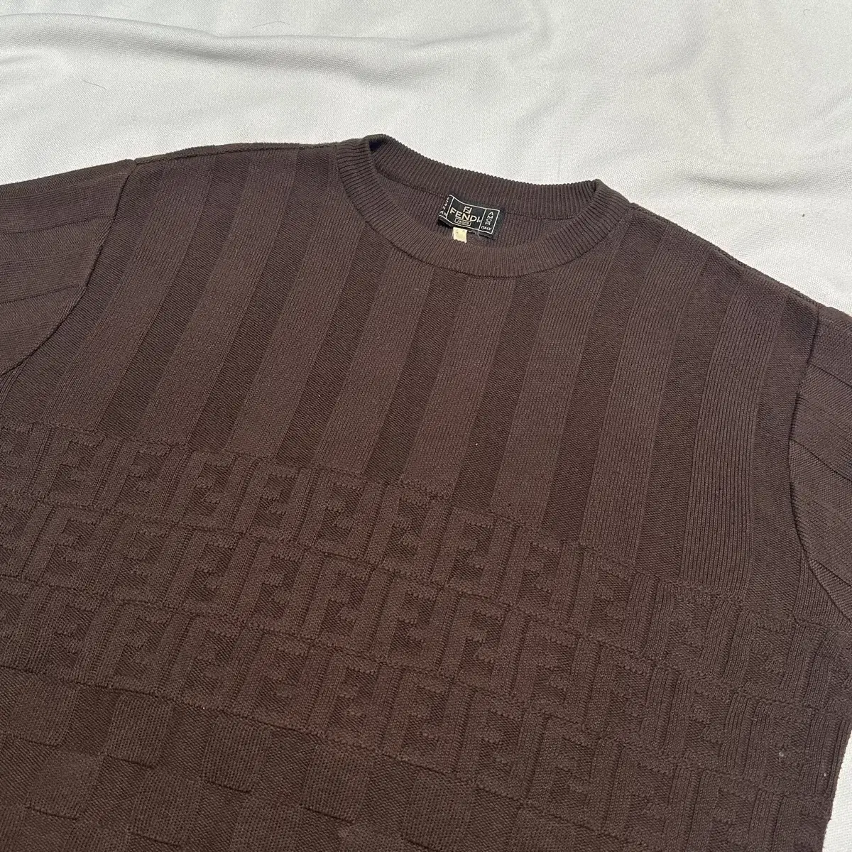 10 Fendi logo multipatterned short sleeve knit with vahn