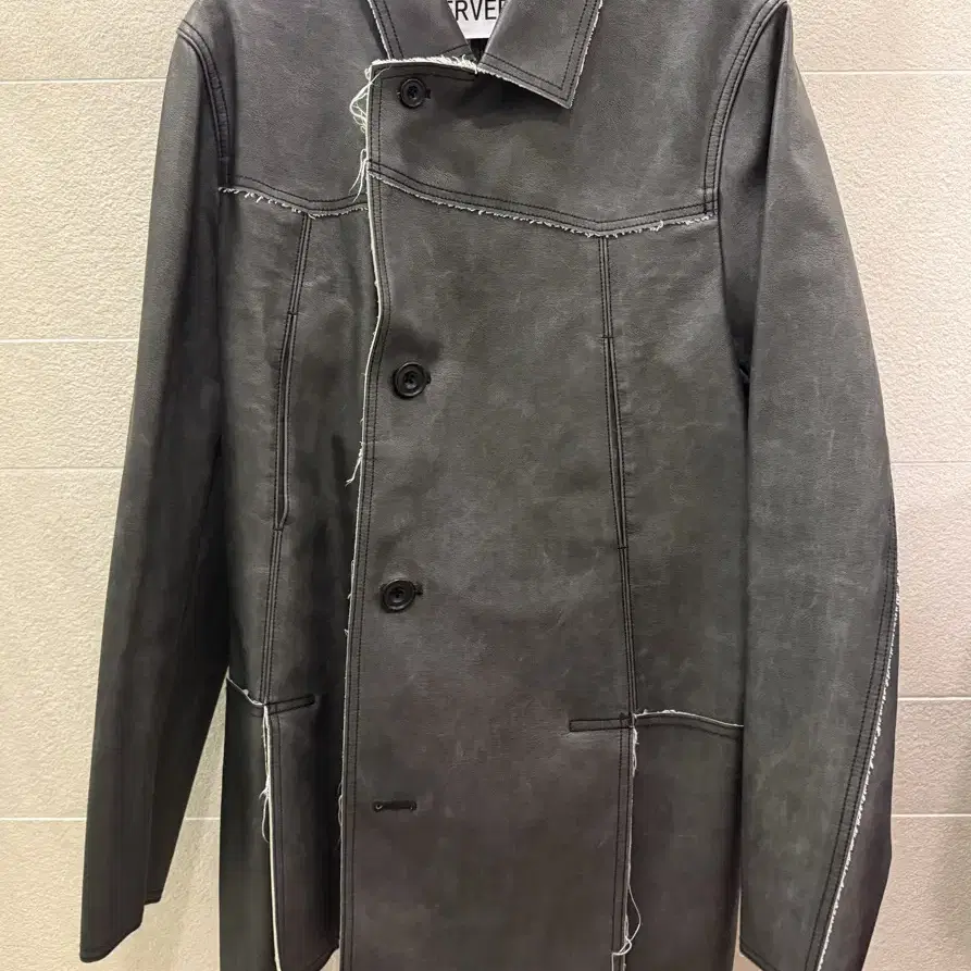 퍼버즈 레더자켓 washed leather flap jacket