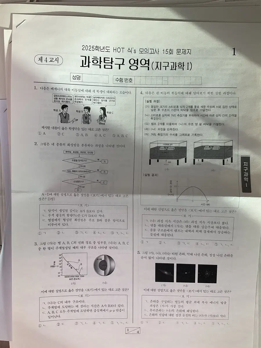 지구 과학 실모 이훈식T 2025