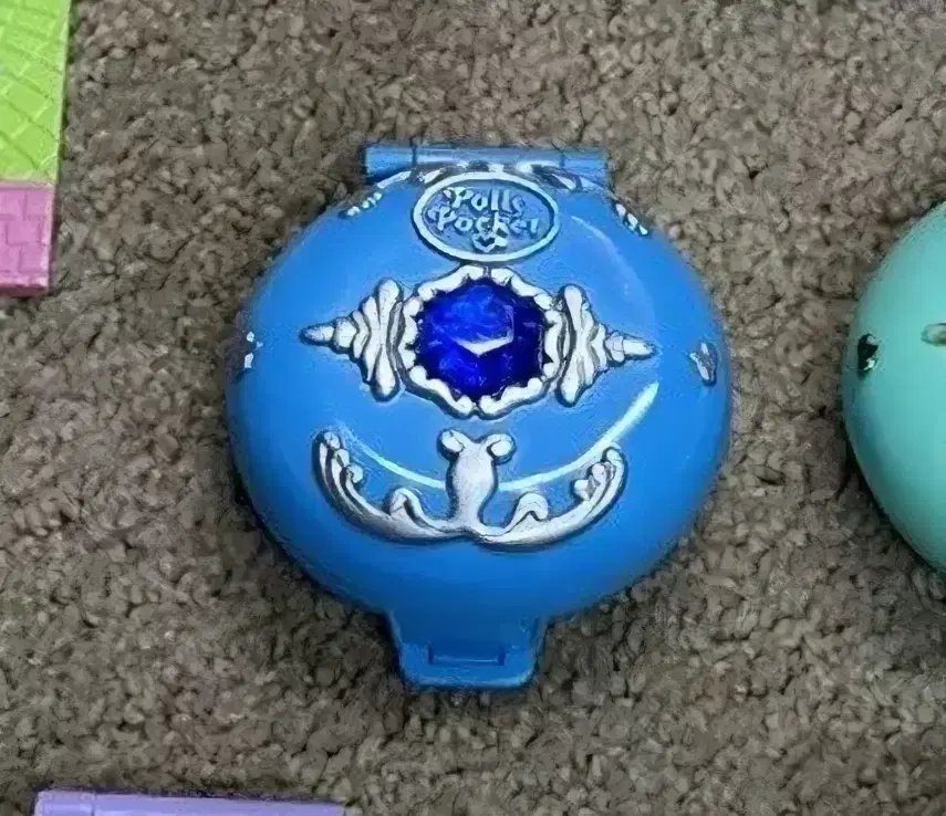 1992 Jeweled Sea Poly Pocket Seashell Jewelry Box Bloo Bird Classic Toys Vintage Toy