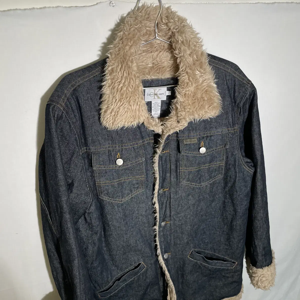 Calvin Klein Fleece-lined denim jacket L