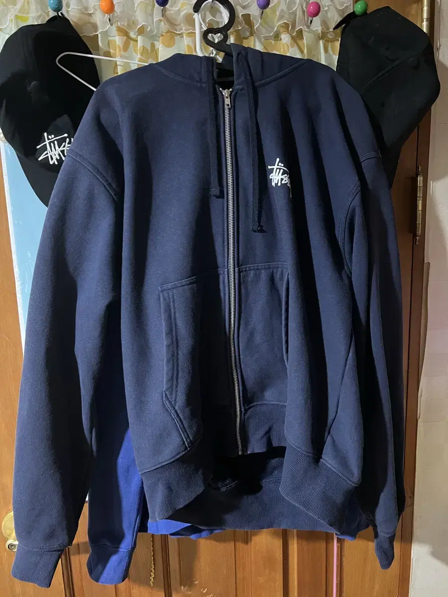 Stussy Navy Hooded Zip Up