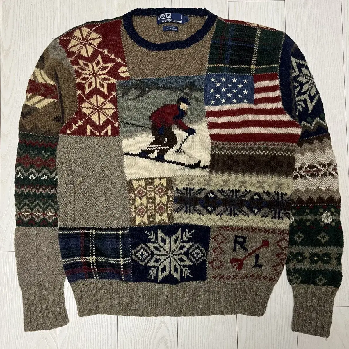 [M] 90s Polo Ralph Lauren Patch Sweater