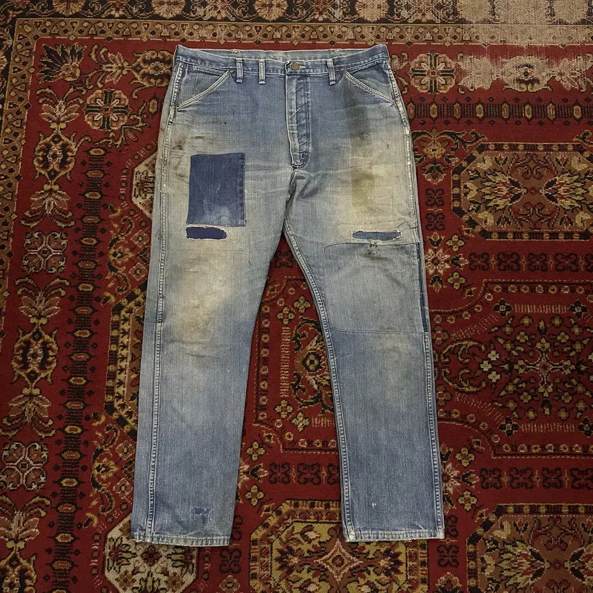 60s USA Vintage Wrangler Bloo Bell Repaired Denim Pants DRL RRL