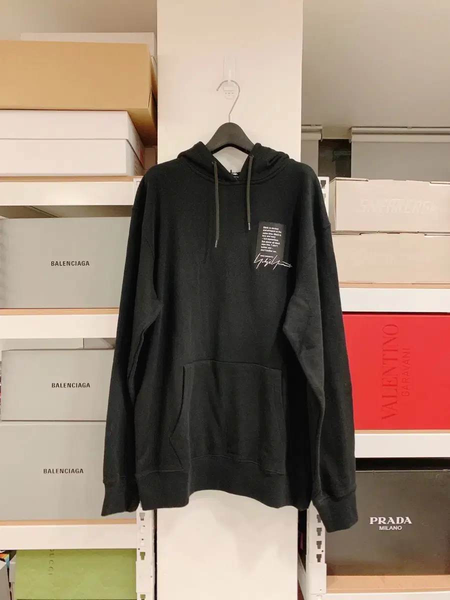 (Genuine/new) Y's Yoji Yamamoto X New Era Men's Black Logo Hoodie