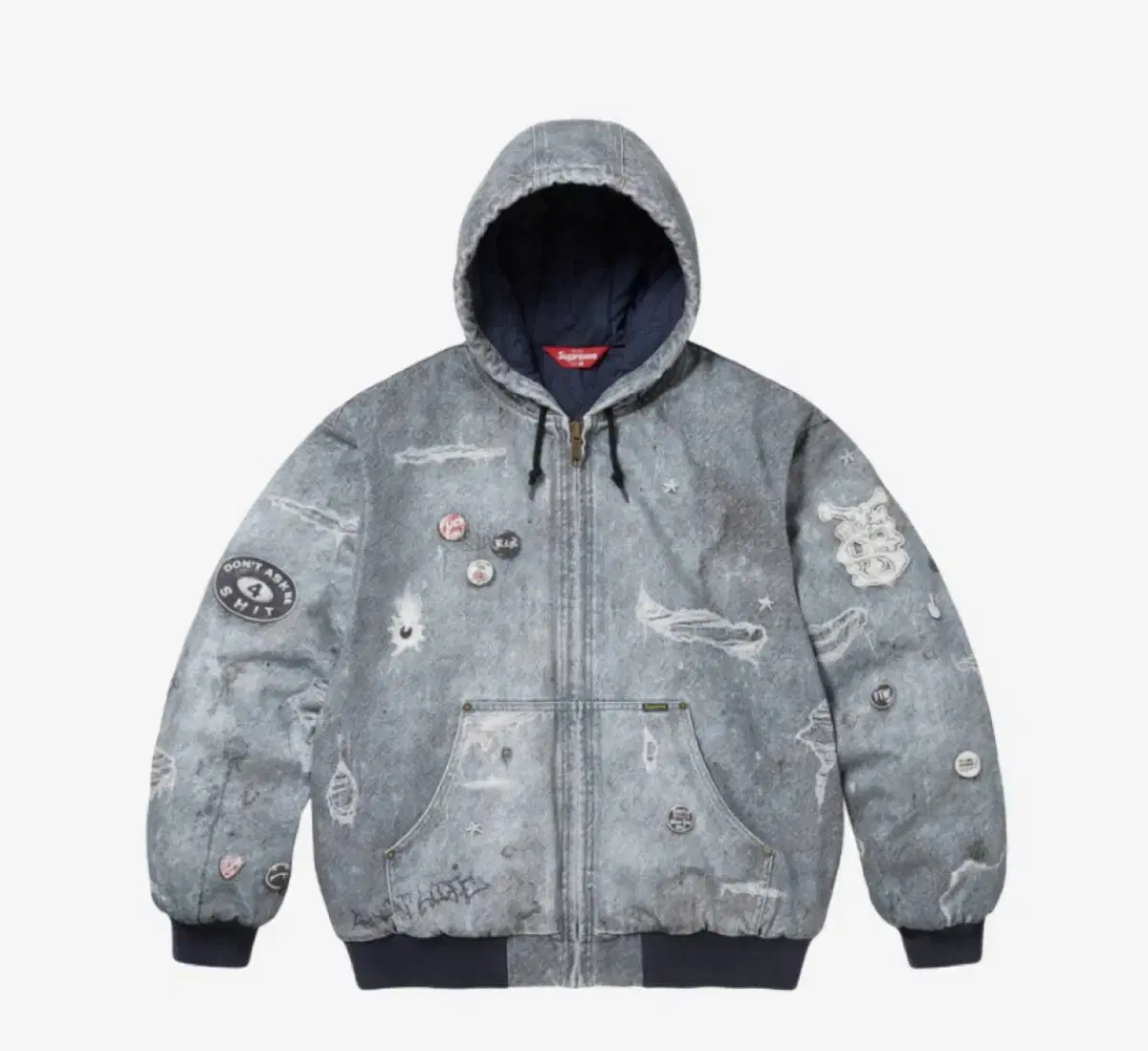 Supreme HJR Trompe L'oeil Hooded Work Jacket bloo M, L