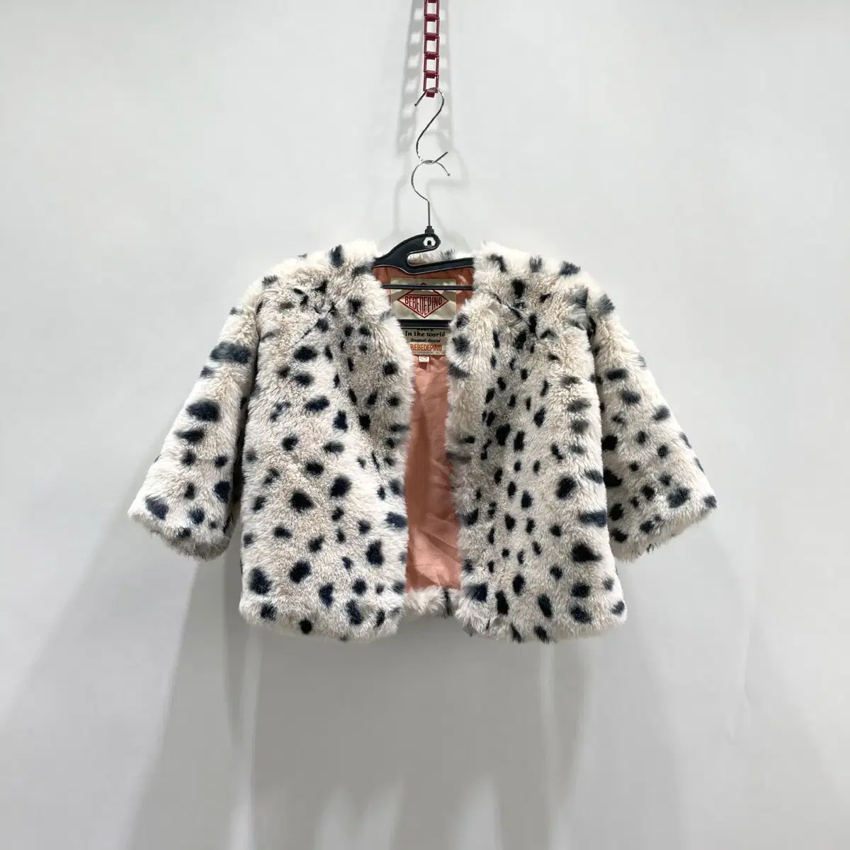 Bebedfino Girl's Leopard Fox Fur Jacket 110 Permanent