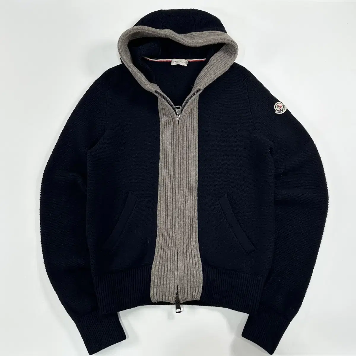 Moncler knit hooded zip-up