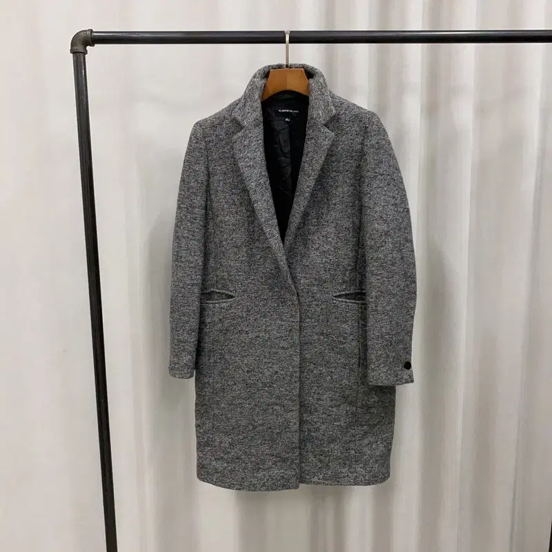 Plastic Island Grey Wool Long Coat 95 A07157