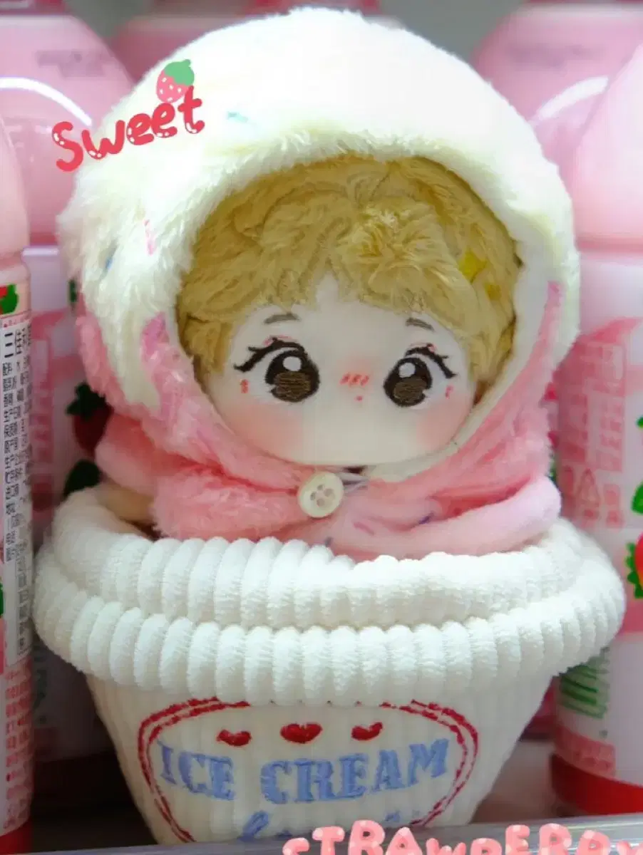 10cm doll clothes crumble ice cup strawberry (pink) sell do it!