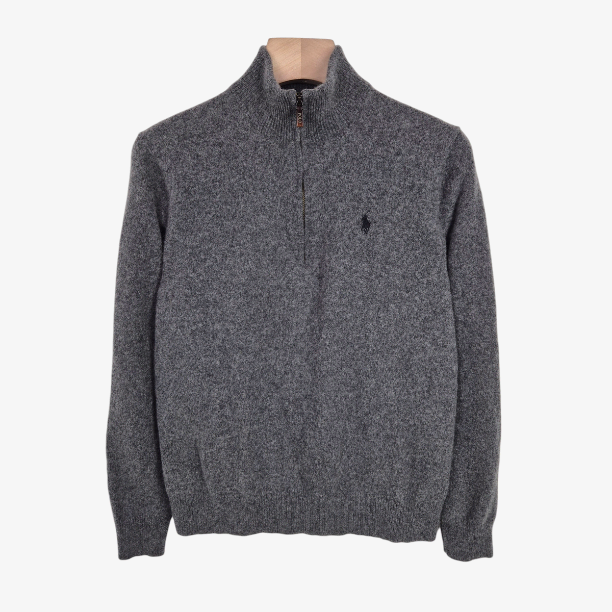 [90-95] Polo Ralph Lauren Gray Half-Zip Wool Knit