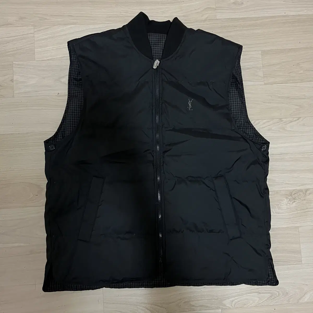 [L] Yves Saint Laurent Men's Reversible Goose Down Jumper Padded Vest Jacket