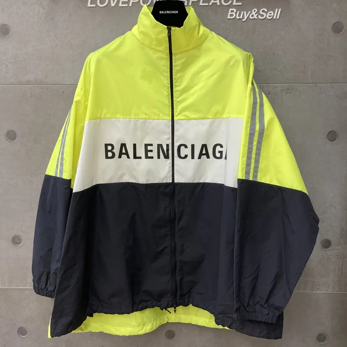 Balenciaga Poplin Overcoat Black/Fluorescent 508903- G110182