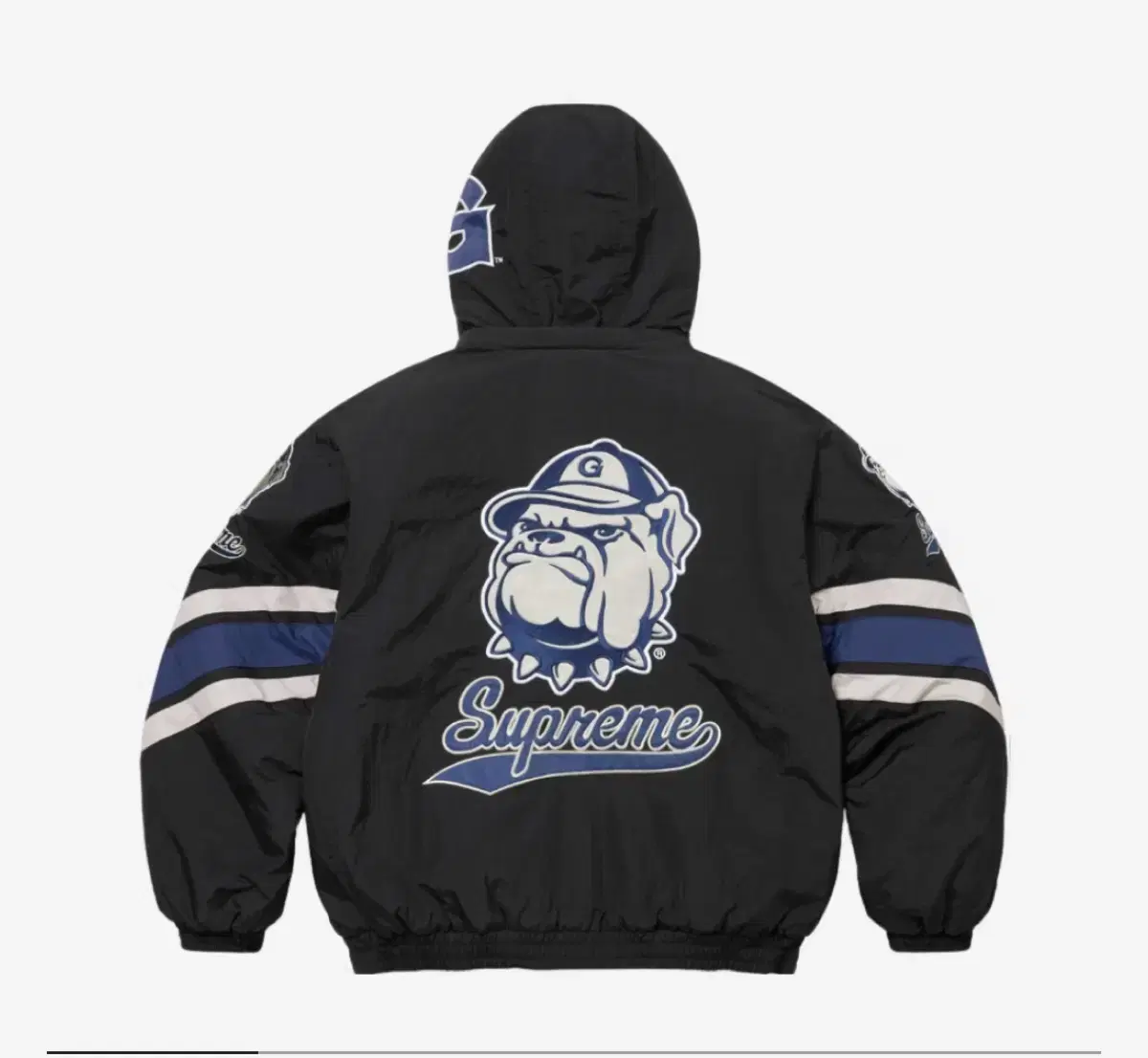 [L]Supreme Mitchell & Ness Hooded Stadium Jacket Black