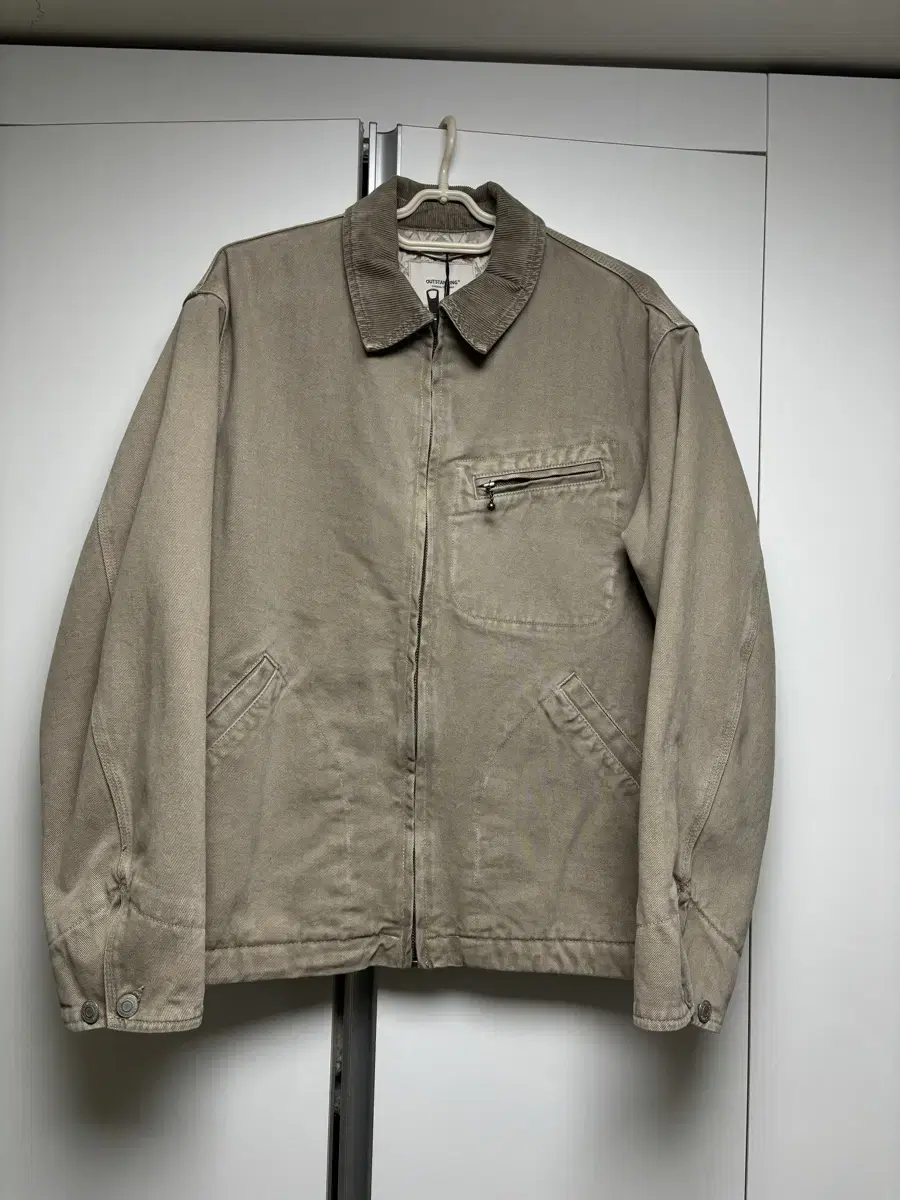 [New, L] Outstanding Vintage Dying Work Jacket Beige